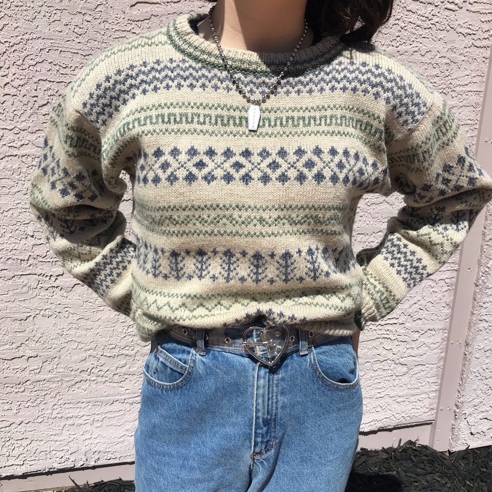 Vintage LL Bean Grandpa Sweater